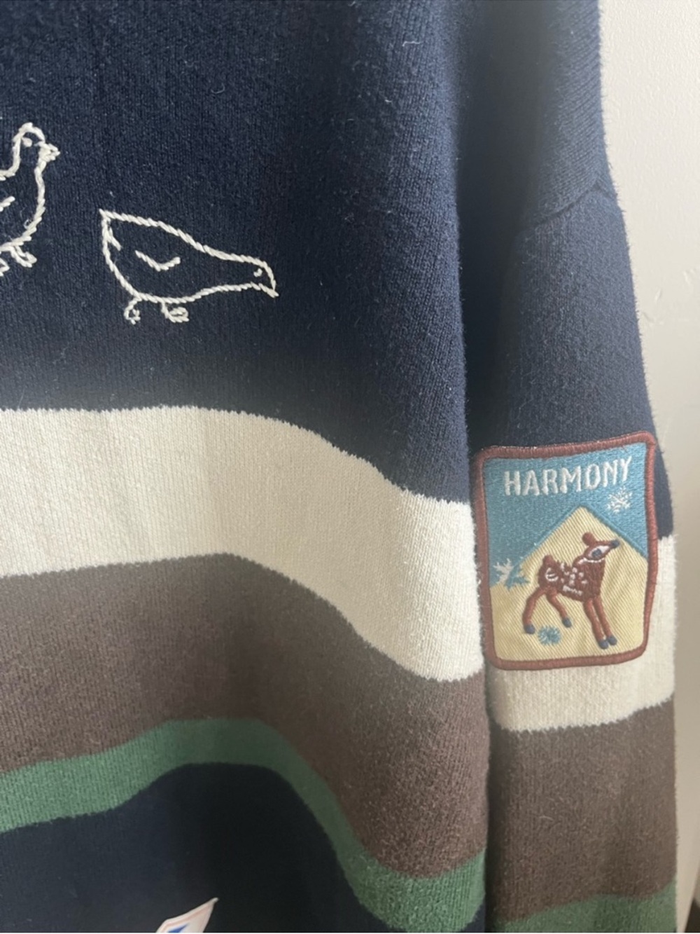 Sea New York Navy, White, Brown & Green Striped Rugby Sweatshirt - Picture 14 of 16
